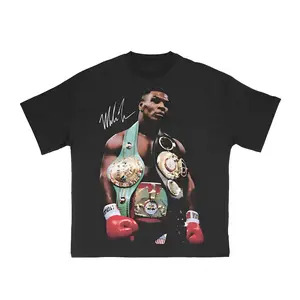 MEOD Mike Tyson T-Shirt, 90s Vintage Boxing Sport Legend Unisex Graphic Tee, Vintage Streetwear, Autographed T-Shirt