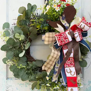 Rodeo Front Door Wreath Attachment Spring Summer Door Decor Housewarming Decoration Interchangeable Cowboy Door Hanger