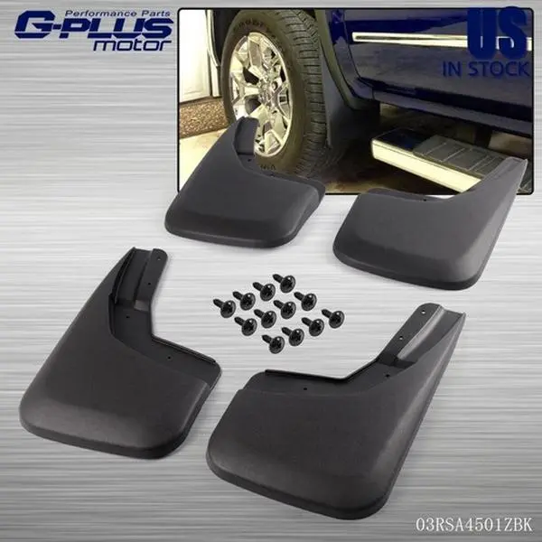 GPLUS Molded Mud Flaps & Splash Guards, 4-Piece Automotive Car Accessories for 2014-2018 Silverado Vehicle (Front & Rear Fit), Truck