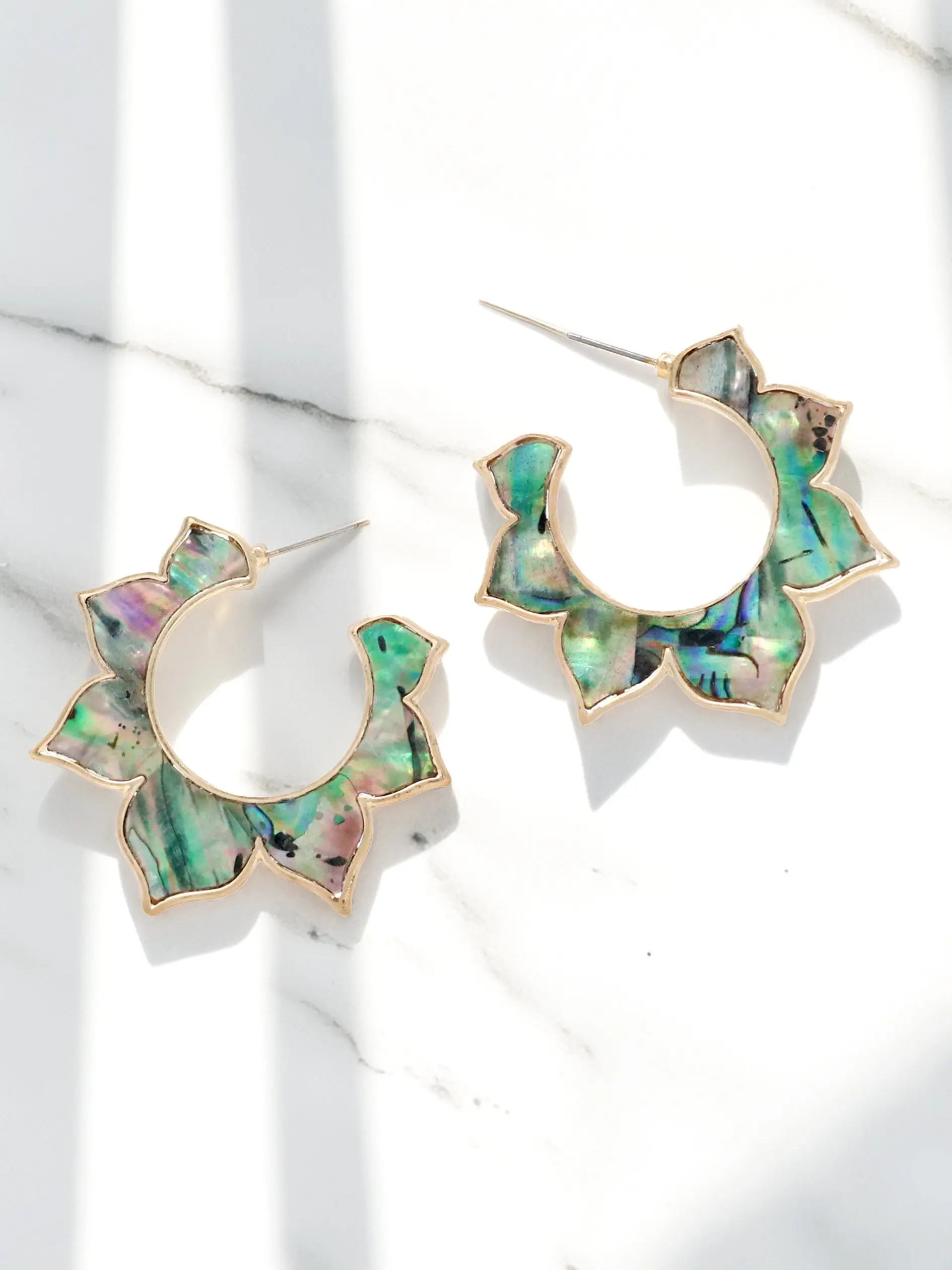 Bauble Sky Abalone Shell Hoop Earrings | Everyday Elegance & Special Occasions | Add to Cart Buy Now | Natural Charm & Modern Design