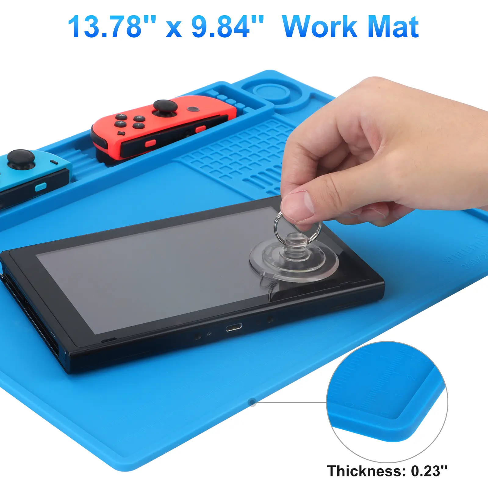 Heat Resistant Silicone Soldering Work Mat - Work Accessories, Up to 932°F Heat Support, Built-in Magnetic Area for Screws & Small Tools, Anti-Slip Pad for Phone & Watch Electronic Repair