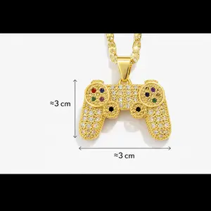 A57. Unisex Gold Plated Controller Pendant Necklace with Adjustable Chain Size 20/22 cm