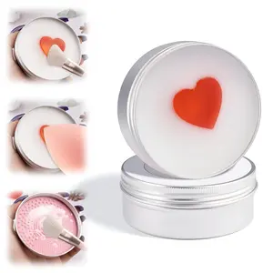 Makeup Brush Cleaner Soap with Silicone Cleaning Pad,Savon nettoyant pinceaux Solid brush cleaner 3.52oz/100g