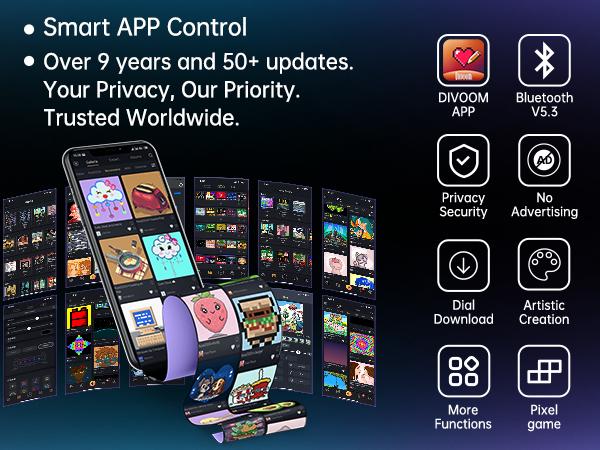 Divoom Dipow 35W USB-C Charger Fast GaN with DIY Pixel Display Foldable Compact Wall Block Power Adapter for iPhone 16/15 MacBook iPad Galaxy S23/S24 Switch Charging Portable