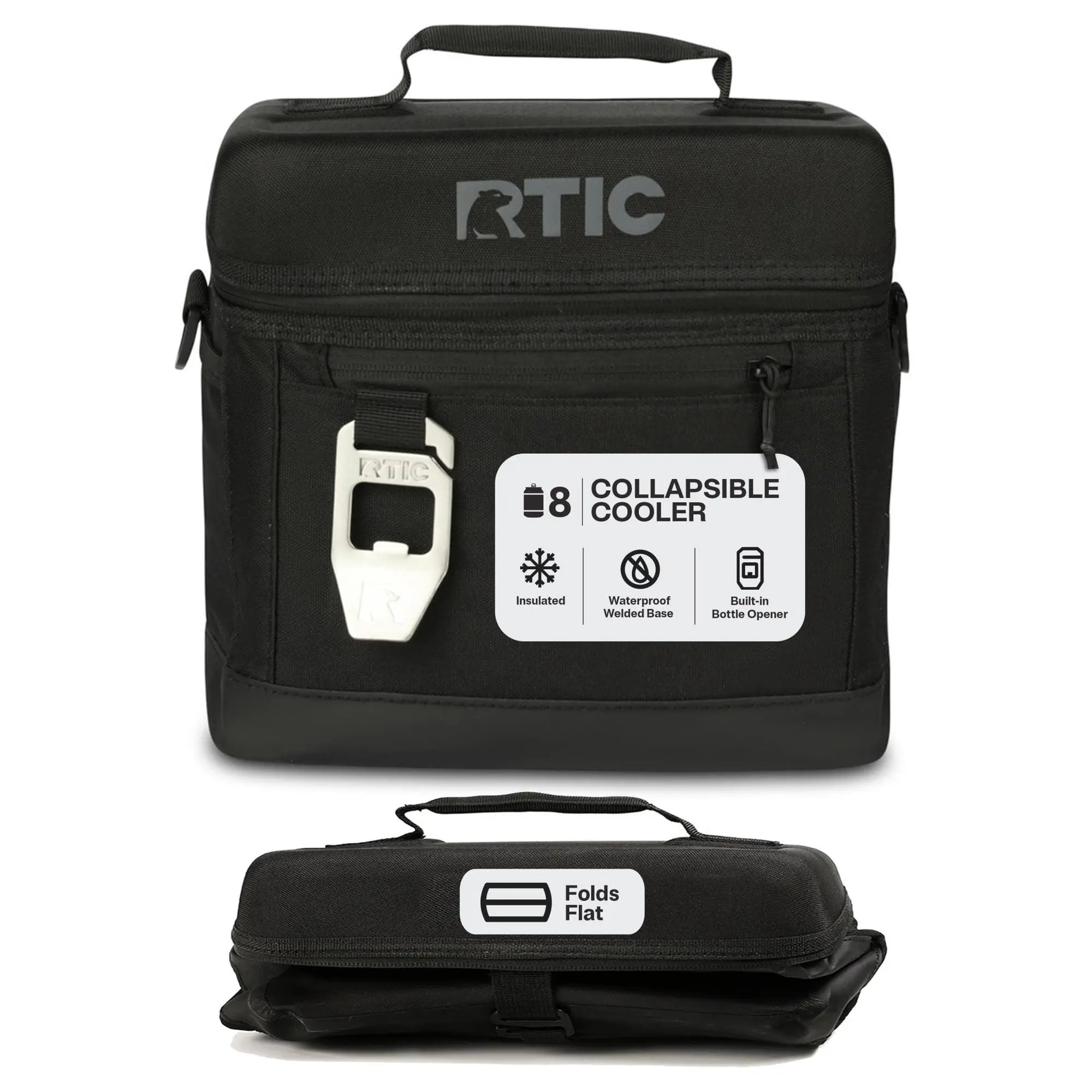 RTIC 8-Can, 5 Qt, Collapsible Soft Cooler with Bottle Opener
