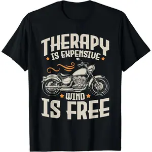 Cotton Short Sleeve Cool Motorcycle Rider Men Therapy Motorcycle Lovers Biker T-Shirt for Men Women