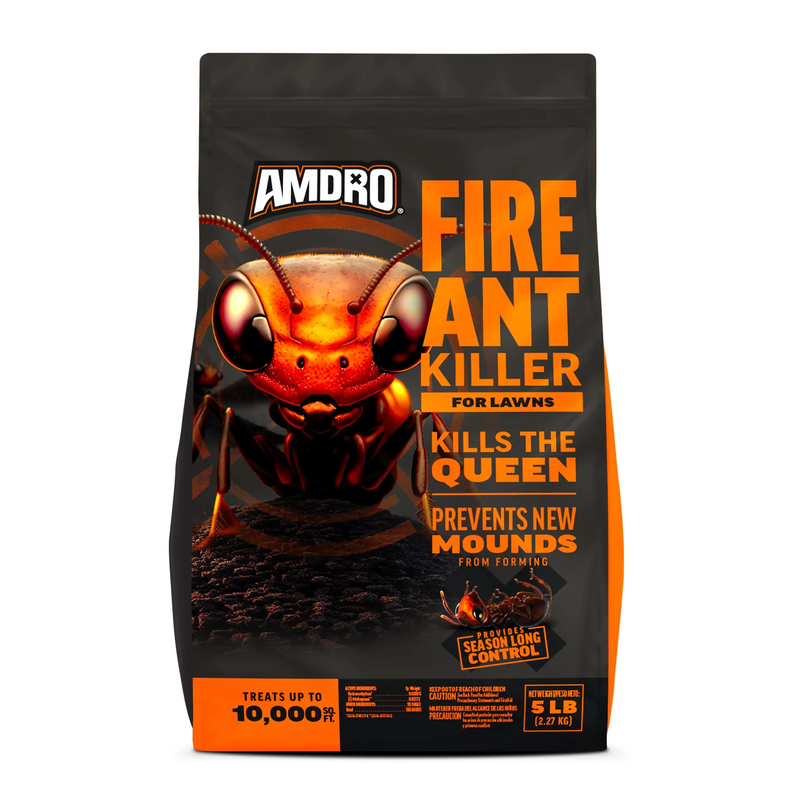 Fire Ant Lawn Killer Granules for Season-Long Outdoor Colony Control, Two-Way Formula for Yard and Landscape Ant Treatment, 5 LB, 2.27 Kg, Dual-Action Formula