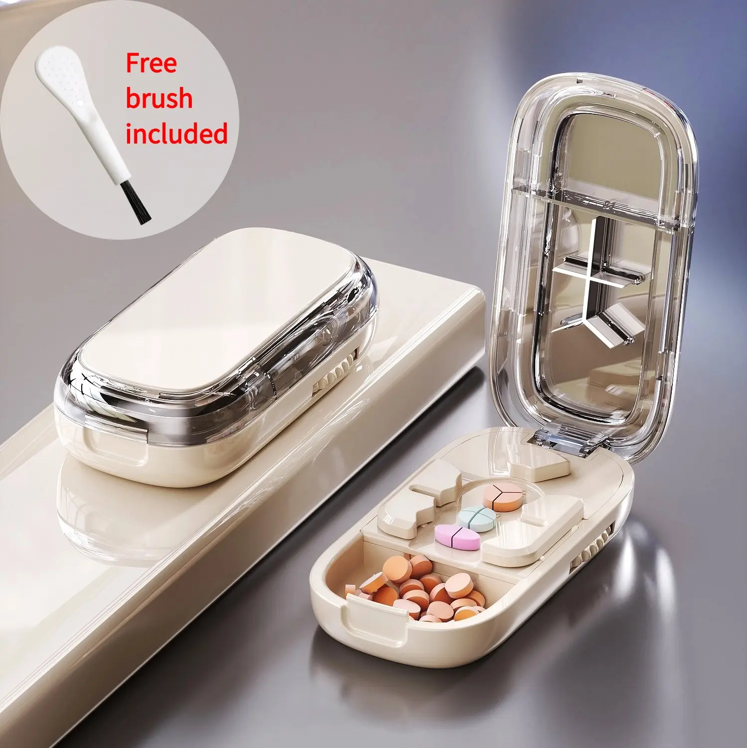 Pill Cutter for Small & Tiny Pills – 1/2, 1/3 & 1/4 Splitter, Precise & Easy Cutting