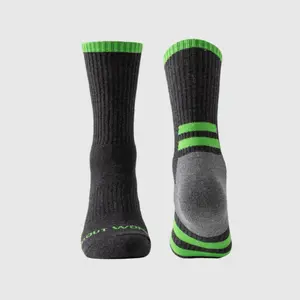 Outwork Men's Crew Length Work Socks - Striped Cotton/Nylon Blend for All Seasons Sports Activewear