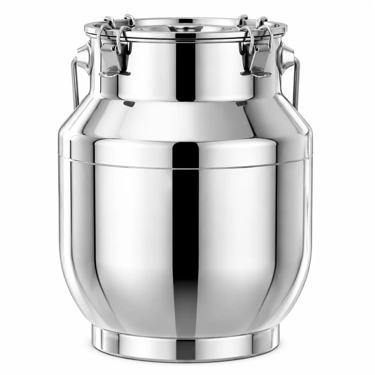 Stainless Steel Airtight Food Storage Container with Locking Lid & Handles, Leak-Proof Milk Can Wine Barrel, Large Capacity Storage Bucket for Grain Rice Oil Tea Fermentation, Food Grade Storage Can for Home & Commercial Use