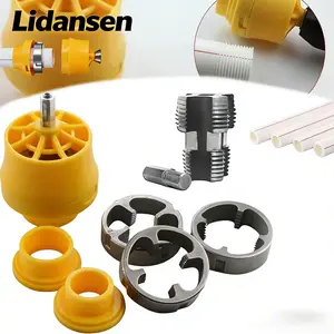 Electric Drill Compatible PVC Pipe Threader Kit with 3 Die Sizes 1/2" 3/4" 1" PVC Thread Maker Tool for Efficient Pipe Thread Cutting