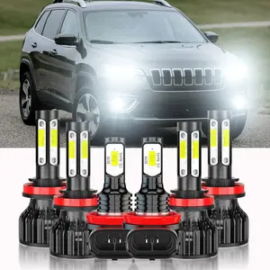 Compatible with Jeep Grand Cherokee 2019 2020 Combo H9 H11 LED Headlight + H11 Fog Bulbs Kit Vehicle