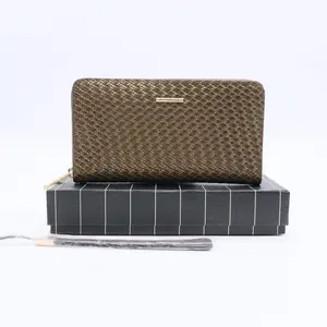 Pre-owned Zegna Leather Small Leather Goods Monogram Print Wallet with Zip Closure Twins LDJ3113