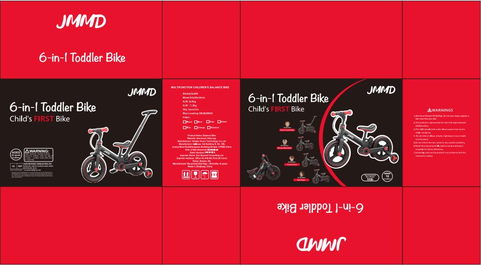 【ChristmasGifts】JMMD Multi-Functional 6-in-1 Toddler Bike for 18-60M Baby Balance Bike with Training Wheels, Pedals & Push Handle | Ride-On Toy with Brakes & Kickstand | First Birthday Gift for Baby Boys & Girls 【ChristmasGifts】JMMD Multi-Functional 6-in-1 Toddler Bike for 18-60M Baby Balance Bike with Training Wheels, Pedals & Push Handle | Ride-On Toy with Brakes & Kickstand | First Birthday Gift for Baby Boys & Girls