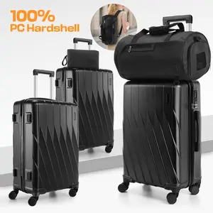 Luggage Sets 3/5 Piece, Durable Suitcase Set with Spinner Wheels, 100% PC Hard Shell Lightweight Luggage with TSA Lock, Large Checked Travel Suitcases