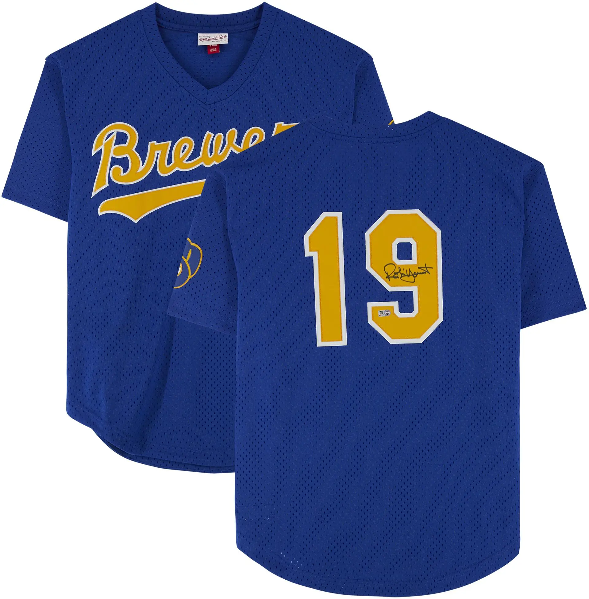 Robin Yount Milwaukee Brewers Autographed Royal Mitchell & Ness Replica Jersey - Fanatics Authentic Certified