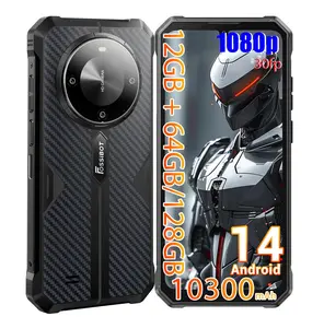 FOSSIBOT Rugged Smartphone Unlocked,12+64GB/128GB Cellphone,10000+mAh Battery,20MP+8MP Waterproof Phones, 6.745” HD Display Display,IP68/IP69K/Dual Sim/2026 Black