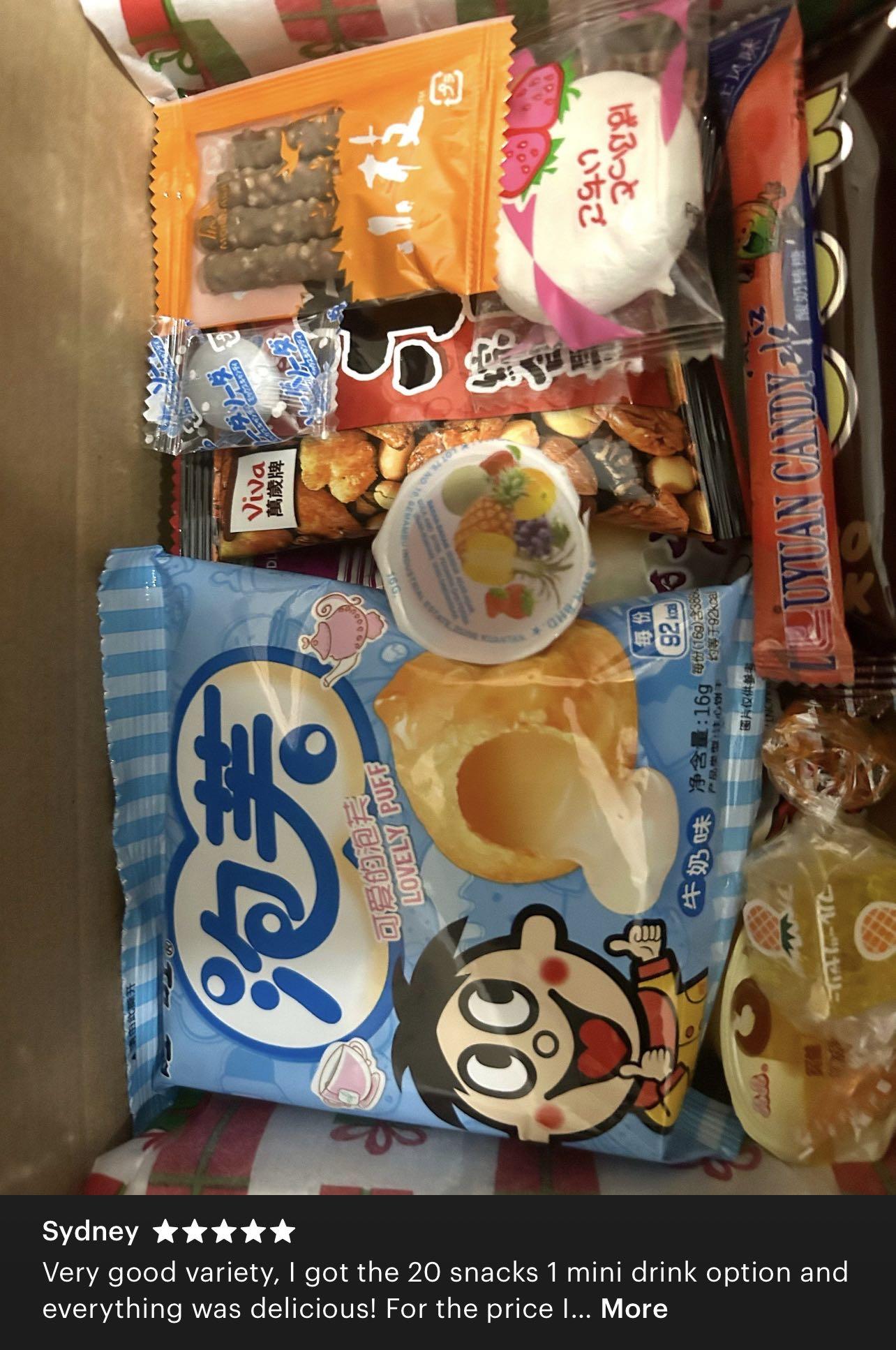 Multi sizes Asian Snack Box - Sweet & Savory Variety - Ramen, Candies, Drinks Random Surprise Set