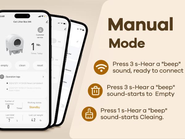 95L Automatic Self-Cleaning Cat Litter Box – App-Controlled, Safety Sensors, Removable Washable Liner, Includes 2 Rolls Garbage Bags