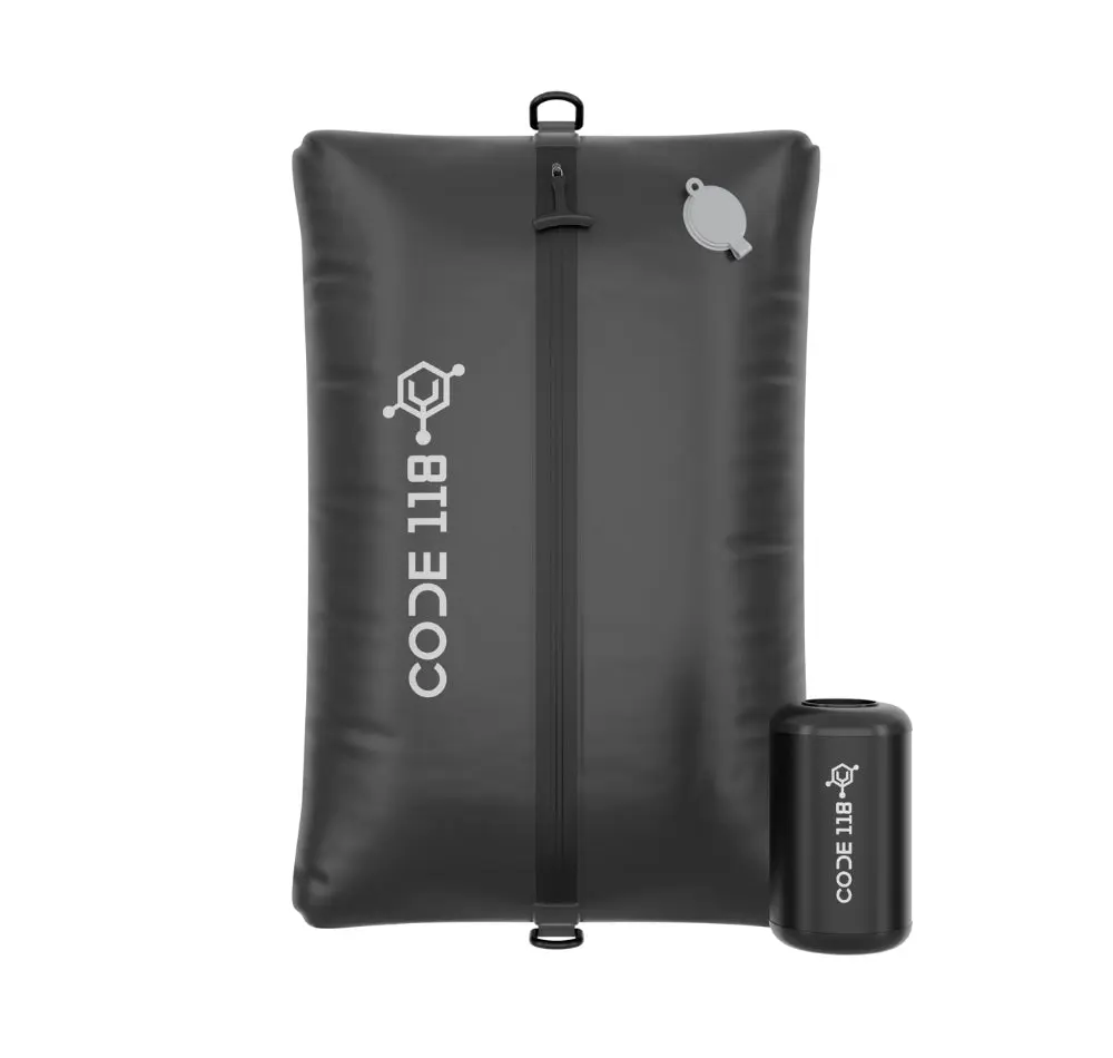 CODE 118 Travel Bag Vacuum Kit - Compression Bags for Travel with Rechargeable Electric Pump - Space Saver Vacuum Storage Bags for Luggage & Carry-On - Waterproof & Reusable