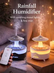 UFO Raindrop Aroma Diffuser & Humidifier with Colorful LED Light, Remote included