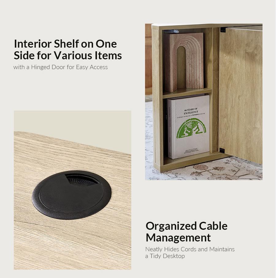 Hulala Baggio Modern Electric Height-Adjustable Standing Desk with Smooth Sit-to-Stand Transition, Concealed Storage, and Smooth-Gliding Drawers