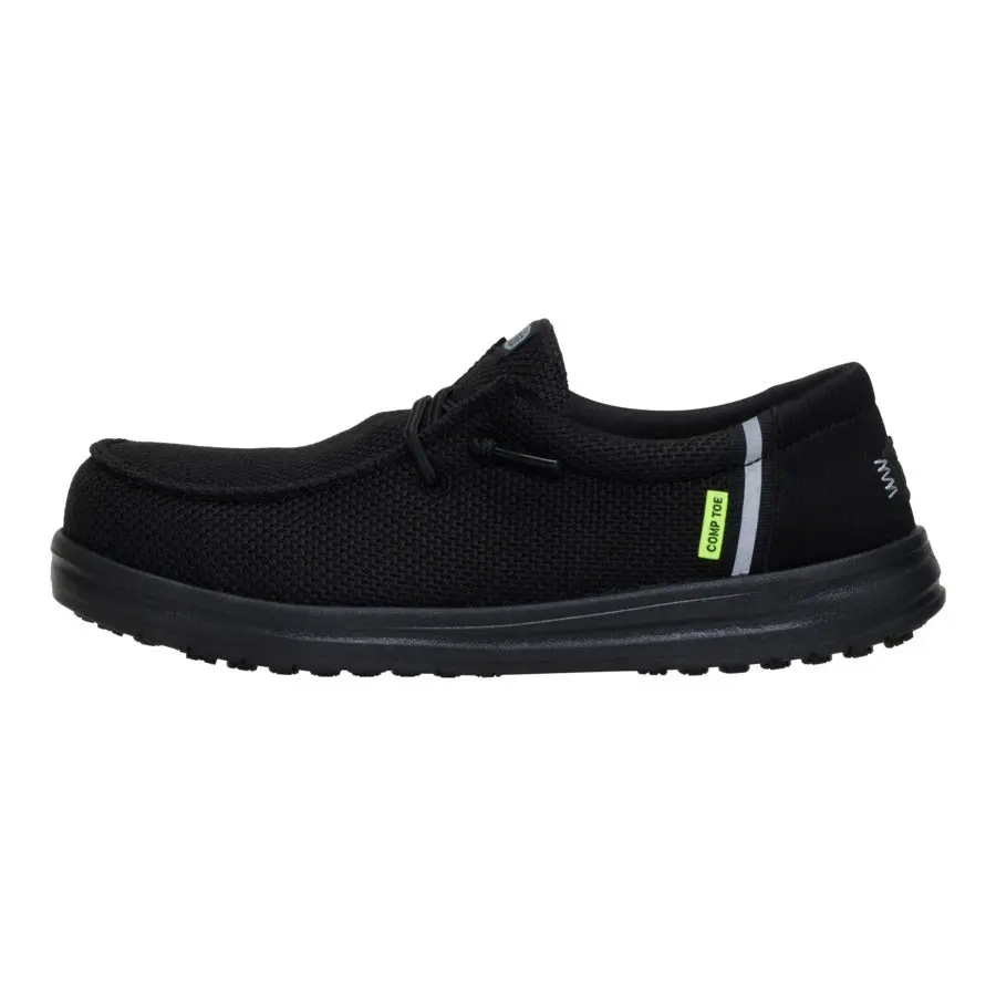 Hey Dude Women's Wendy Work Composite Toe Shoe - Lightweight Mesh Slip-On Footwear with Foam Insole & Slip-Resistant Rubber Outsole
