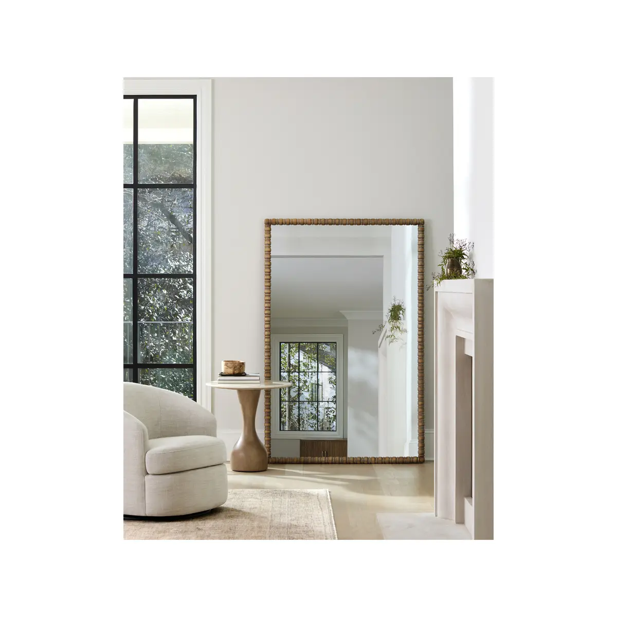 Livabliss Galey Alix Karling Blair Traditional Wall-Mounted Wooden Interior Mirror - Antiqued Brown Pine Accent, Rectangle, 37"h x 24"w x 2"d, Style-Blending Home Decor Piece