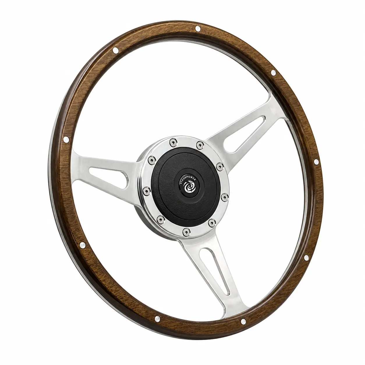 13'' Laminated Wood Steering Wheel with horn button