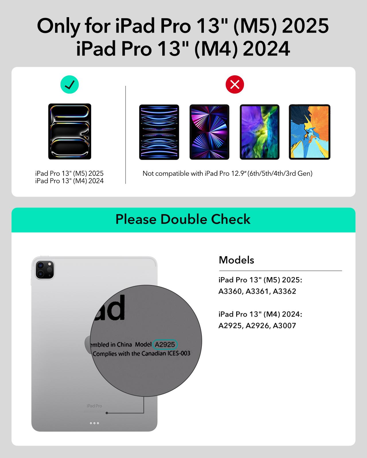 ESR Keyboard Case for iPad Air 11/13 inch 2026/2025/2024, Keyboard Case with Easy-Set Magnetic Stand for iPad Pro 11/13 inch 2025/2024, Portrait/Raised Modes for iPad Pro 11/12.9/Air 5th/4th Generation Keyboard, with Removable Protective Case