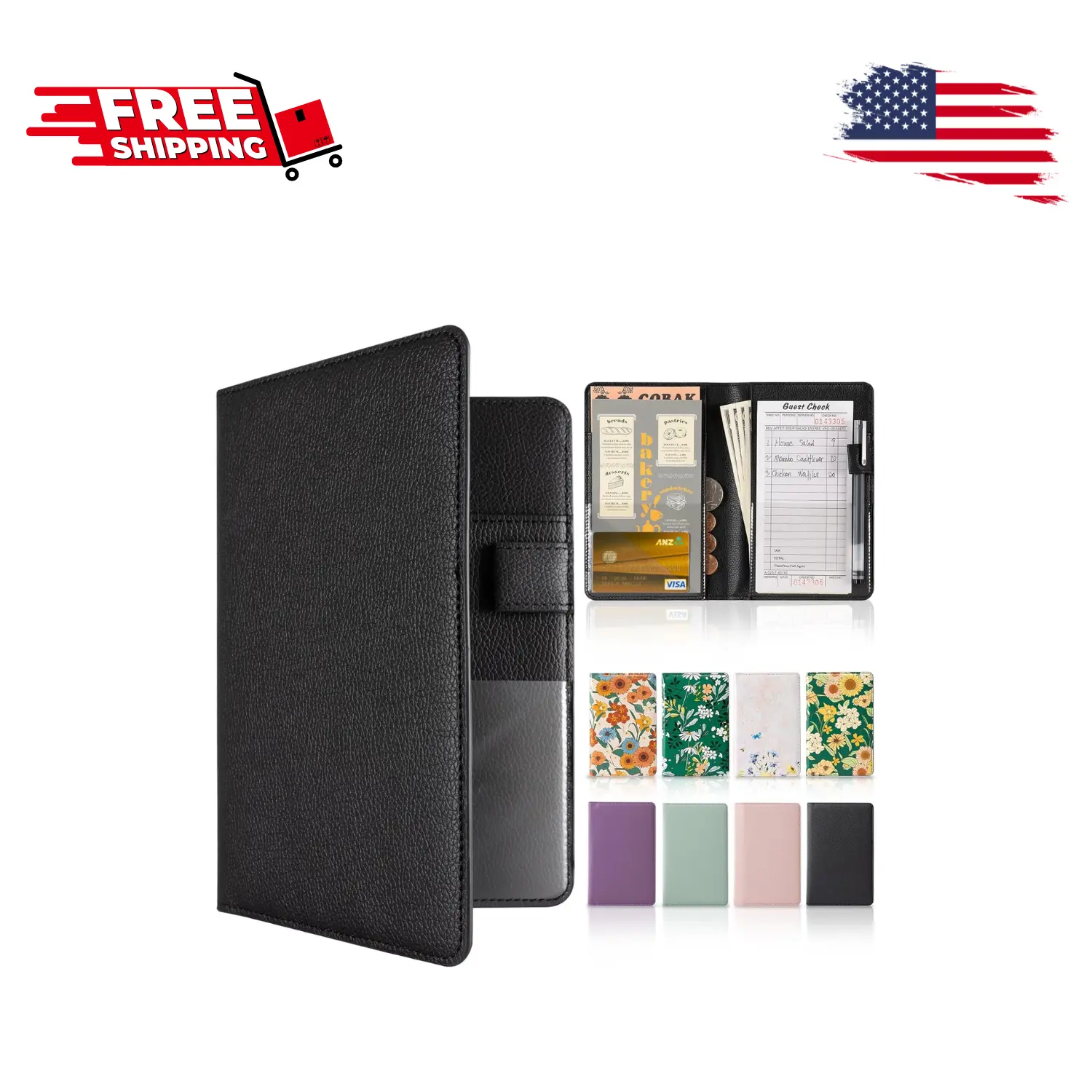 Server Book – Compact Organizer with Clear and Money Pockets Server Book – Compact Organizer with Clear and Money Pockets