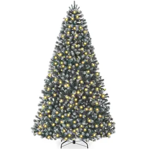 Best Choice Products Artificial Frosted Christmas Tree, Premium Pre-Lit Spruce Design, Dense Branches – Blue Spruce