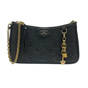 Pre-owned Louis Vuitton Leather Shoulder Bags Black Empreinte Easy Pouch Chain Shoulder Bag