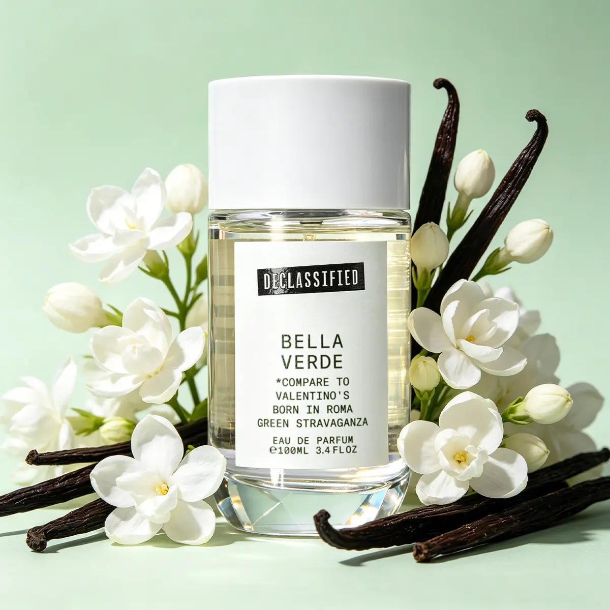 Declassified Bella verde | Souchong tea lapsang, Jasmine & Vanilla | Moodboodsting & Bold Luxurious Fragrance | 100ml Women Eau de Parfum