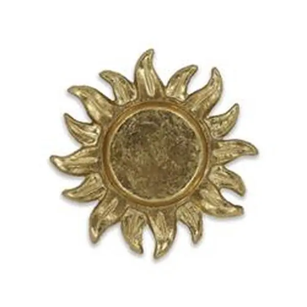 Cheungs 5753GD Rustic Modern Sunburst-Shape Cast Iron Metal Outdoor Patio Decor, Decorative Gold Home Statue Figurine