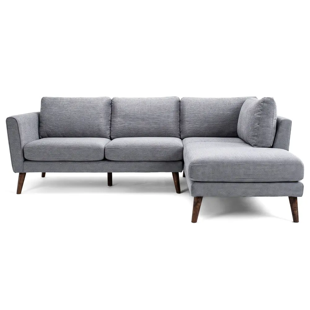 Bexley Grey Right-Facing Chaise Sectional Sofa, Modern Upholstered L-Shaped Convertible Sectional Sleeper Sofa, Dual Purpose Living Room Furniture, Modern Upholstered Sofa, L Shaped Sofas