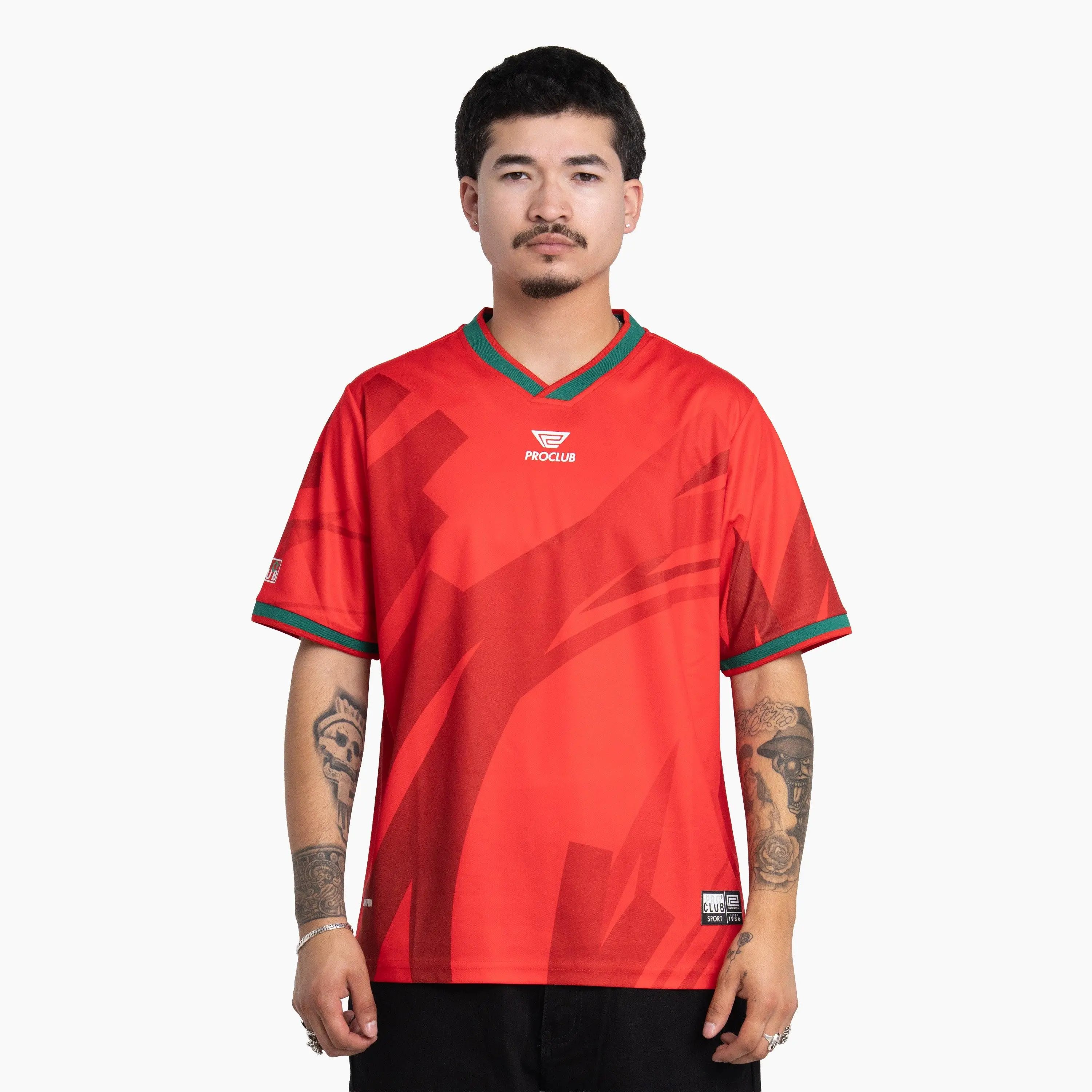 Pro Club Men's DryPro V-Neck Polyester Football Jersey, Moisture-Wicking, Relaxed Fit, for Everyday Wear, Short Sleeve Jersey, Quick Dry Top, Athletic Active Tops, Lightweight Jersey