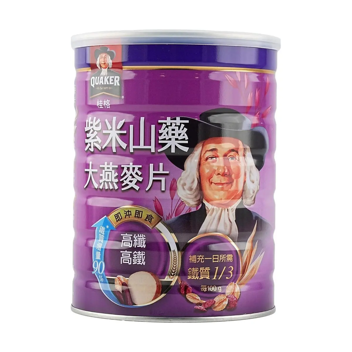Quaker Purple Yam & Oat Cereal 700g - High Fiber, Nutritious Breakfast Meal Replacement, Healthy Grains