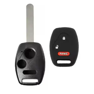 3 Button Keyless Entry Remote Shell Case Replacement for Honda Accord/Coupe, Crosstour, Civic, CRV, CRZ, Pilot, Fit, Insight, Odyssey, Ridgeline 2003-2014 + Protective Case No Electronics are Included