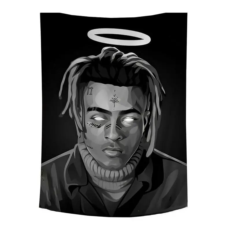 Tapestry Hip Hop XXXTentacion Anime Style Wall Hanging Decor Double Sided Wall Art Decoration Wall Flag Tapestry