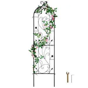 VEVOR Garden Trellis for Climbing Plants,  , 60 x 15 in, Rustproof Metal Garden Flower Trellis, Outdoor Climbing Rose Trellis Cucumbers Support, Decorative Tall Clematis Trellis for Courtyards Lawns