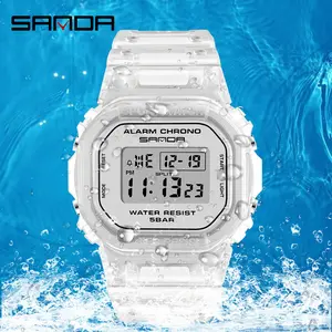 Fashionable transparent strap digital watch: Waterproof, luminous, date display and multifunctional all in one, suitable for both men and women. durable Trendy Smartwatch with Touch Display  Men's Chronograph Dress  elegant vintage fashion ootd watch tikt