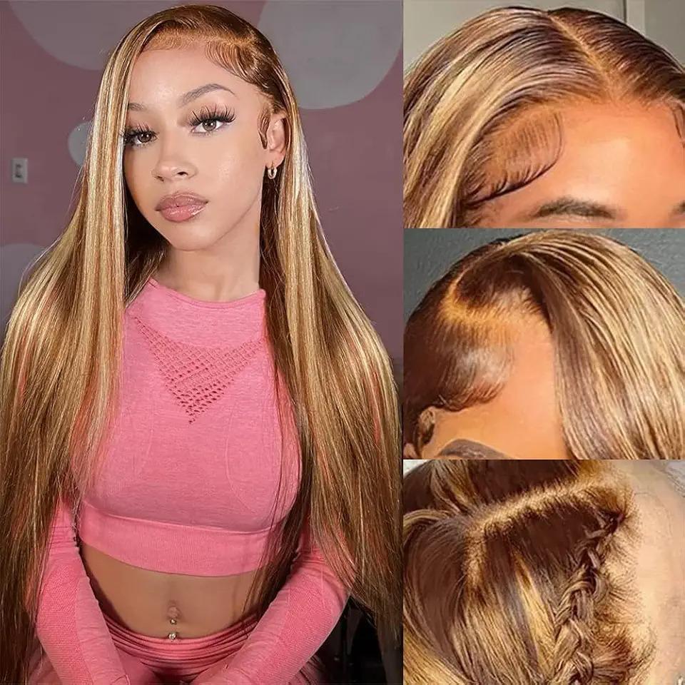 613 Blonde Lace Frontal Wig 13x6 HD Transparent Human Hair Wig For Women Can Be Dyed Pre Plucked With Natural Hairline Colored Wig