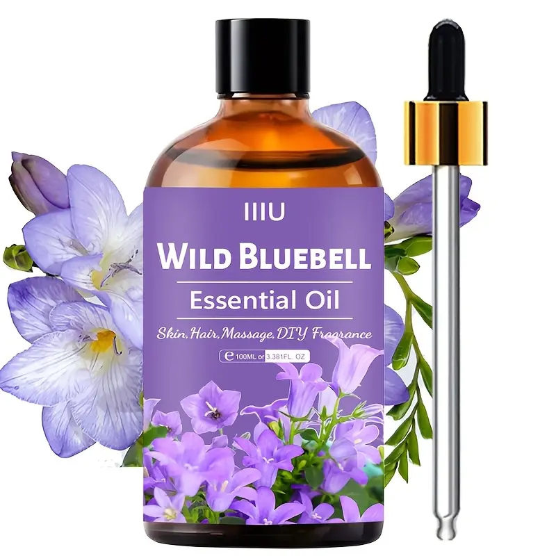 IIIU Premium Grade Wild Bluebell Essential Oil 100ML Aromatherapy for SPA Massage Hair Skin Care Hydrating Moisturizing UnisexDIY Car Yoga Office