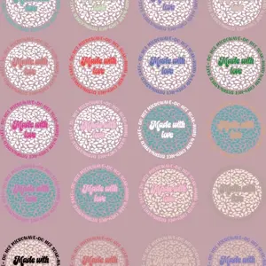 Cup Care Decal 2x2 pack of 10  Made with Love Design Ask to Claim Your Color Unique Patterned Cup Care Decal