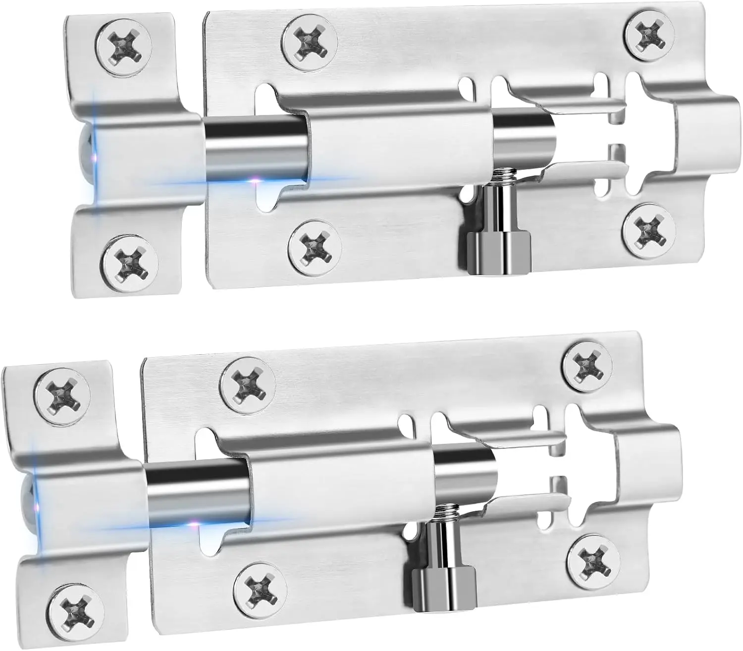 2 Pack Slide Lock, 3 Inch Barrel Bolt Latch, Door Latch Lock with 12 Screws, Stainless Steel Slide Locks for Inside Door