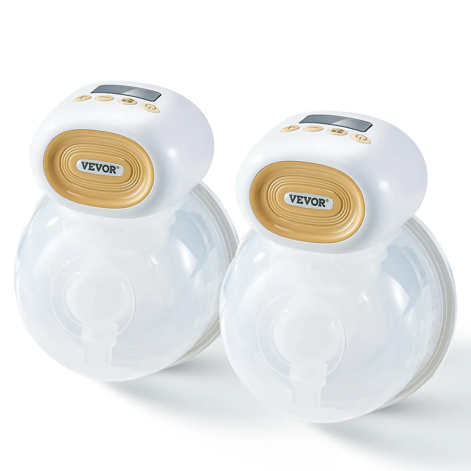 VEVOR Breast Pump, Wearable Electric Breast Pumps Hands Free, 4 Mode & 12 Levels, 300mmHg Strong Suction, Ultra-Quiet Rechargeable Portable Breastfeeding Pump with LED Display, 24mm Insert/28mm Flange