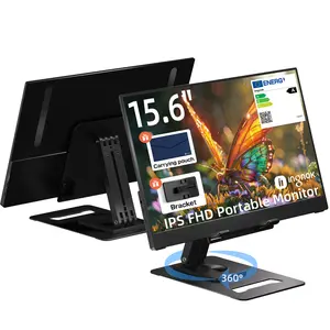 Ingnok Portable Monitor 15.6" - FHD IPS USB-C Laptop Display Extender with Adjustable Stand, Ultra Slim Travel Monitor for Laptops, Phones & Switch
