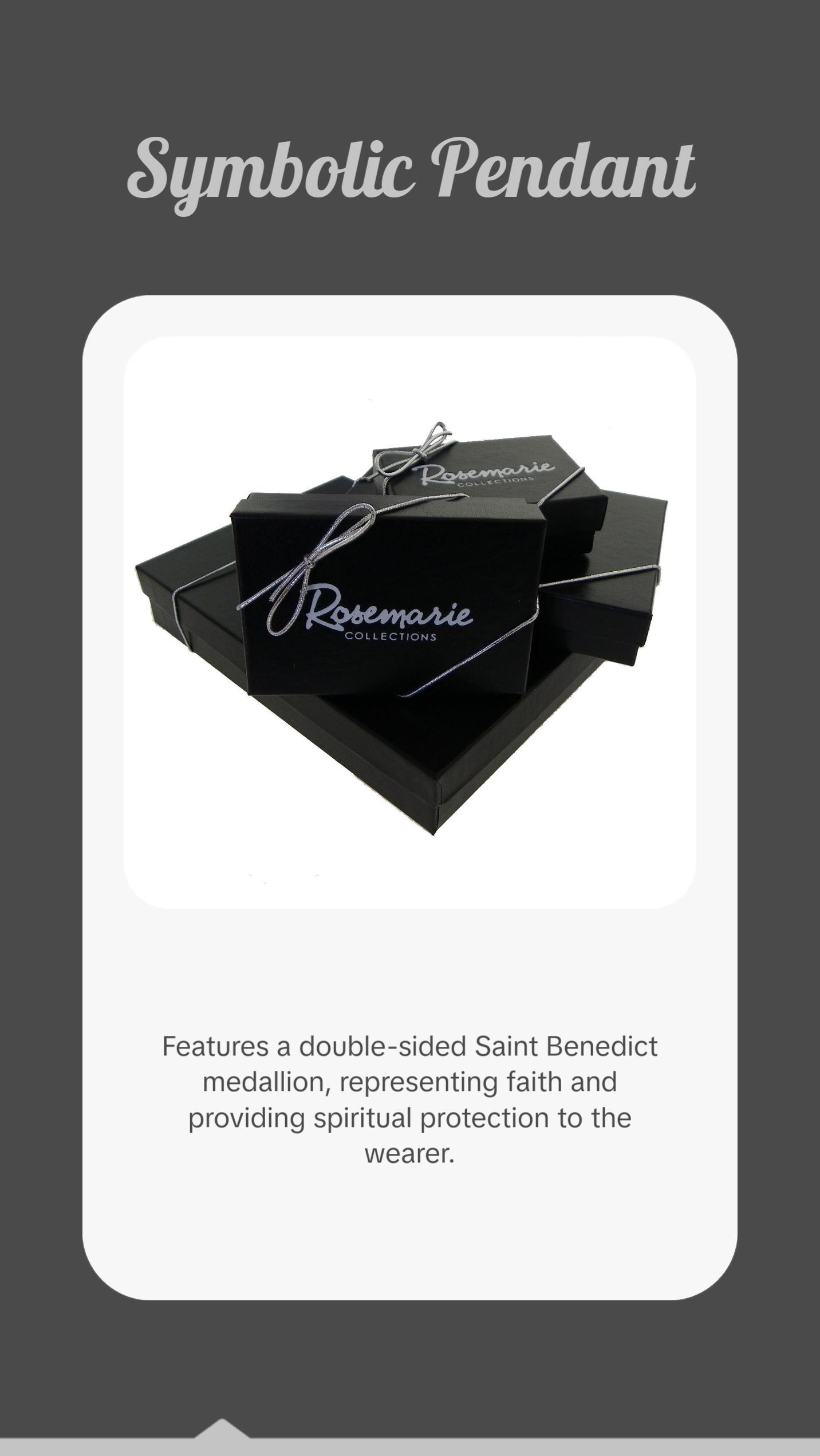 Stainless Steel Saint Benedict Double Sided Medallion Pendant On Sterling Silver Made In Italy Chain Necklace (Cable Chain, 18")