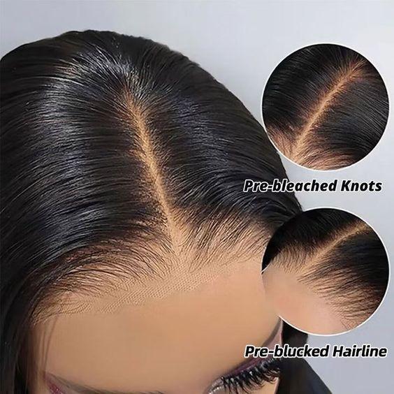 Bling Hair Ready&Go 6x4 HD Transparent Glueless Body Wave Lace Closure Wig Human Hair Brazilian 30 32Inch 5x5 Glueless Lace Frontal Wigs For Women Pre-Plucked Hair 180%Density